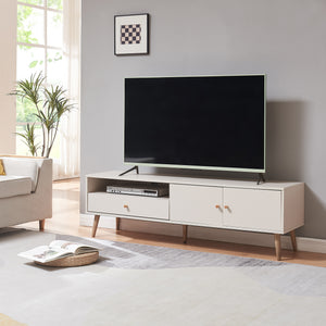 TV-skab Hallevil 150x39x45 cm Hvid [en.casa] - premiumXL