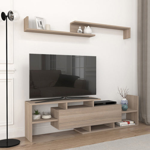 Liksefte TV-skab med væghylde 154x28x42 cm [en.casa]