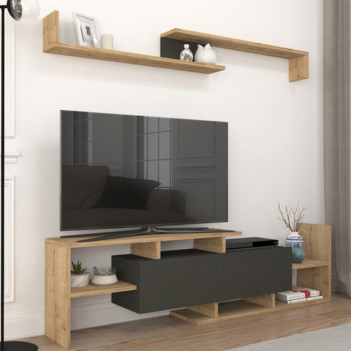 Liksefte TV-skab med væghylde 154x28x42 cm [en.casa]
