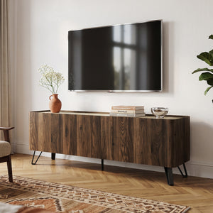 Tv-skab Trorlon 160x40x55 cm valnøddeoptik/travertin [en.casa]