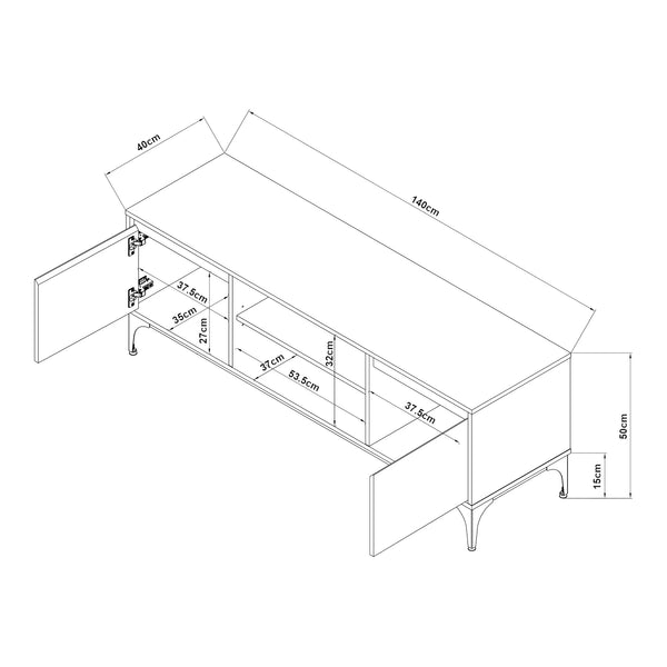 TV-skab Kistiandi 140x40x50 cm [en.casa]