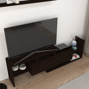 Mueble TV con estantería Liksefte aglomerado 154x28x42cm [en.casa]