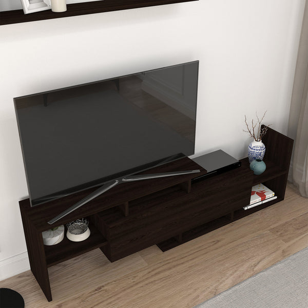 Mueble TV con estantería Liksefte aglomerado 154x28x42cm [en.casa]