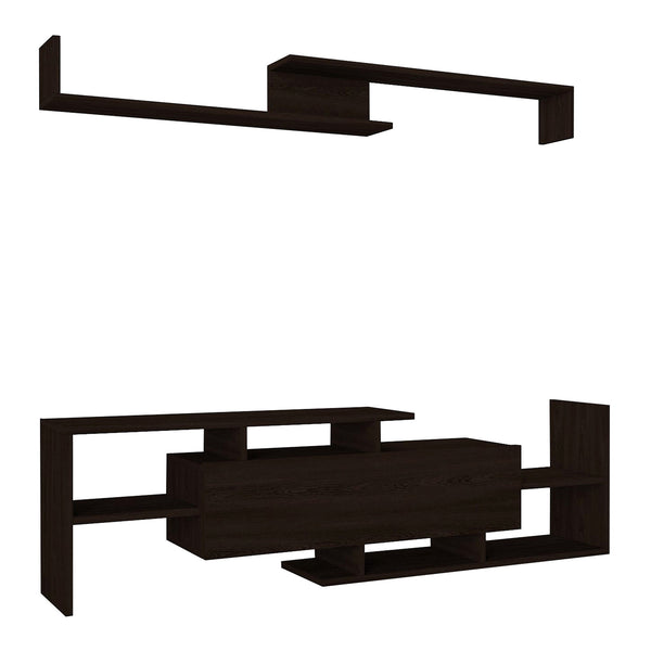 Mueble TV con estantería Liksefte aglomerado 154x28x42cm [en.casa]