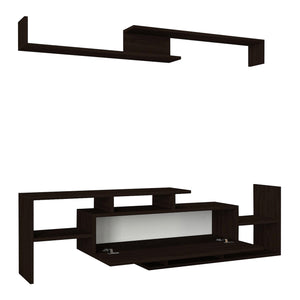 Mueble TV con estantería Liksefte aglomerado 154x28x42cm [en.casa]