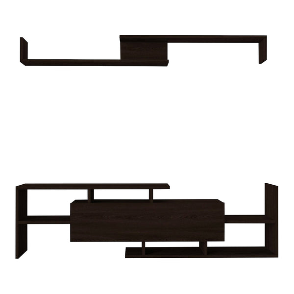 Mueble TV con estantería Liksefte aglomerado 154x28x42cm [en.casa]