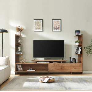 Mesa de TV Rauki con estantes laterales 233x31x141 cm - [en.casa]