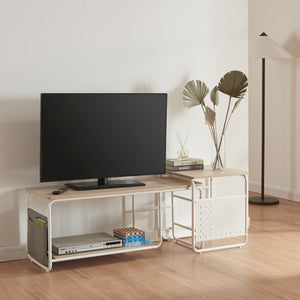 TV-bord Dyrøy med sidebord Hvid/Eg [en.casa] - premiumXL