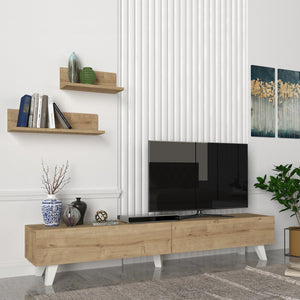 TV-bordssæt Saarijärvi med 2 hylder i forskellige farver [en.casa] - premiumXL