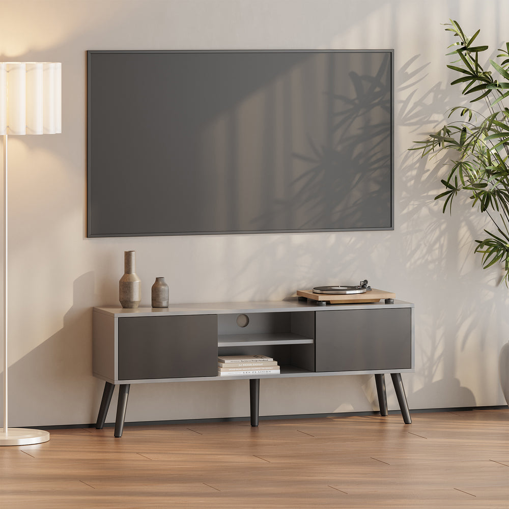 TV-bord Eskilstuna med 2 skabslåger og 2 hylder [en.casa] - premiumXL