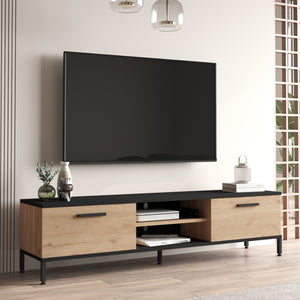 TV-bord Lempäälä med 2 opbevaringsrum 160 x 35 x 39 cm i forskellige farver [en.casa] - premiumXL