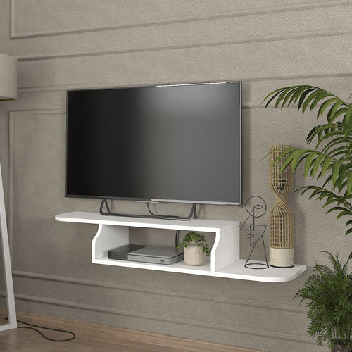 TV - lav skænk væghængt Kershaby 120x30x19 cm hvid [en.casa] - premiumXL