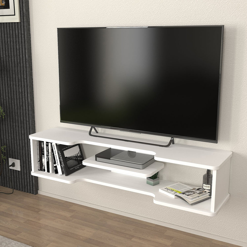 TV - lav skænk væghængt Yrela 120x30x26 cm hvid [en.casa] - premiumXL