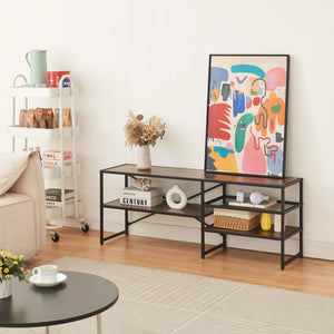 TV-bord Västiarharg 120x30x46 cm Sort/Valnød-look [en.casa] - premiumXL