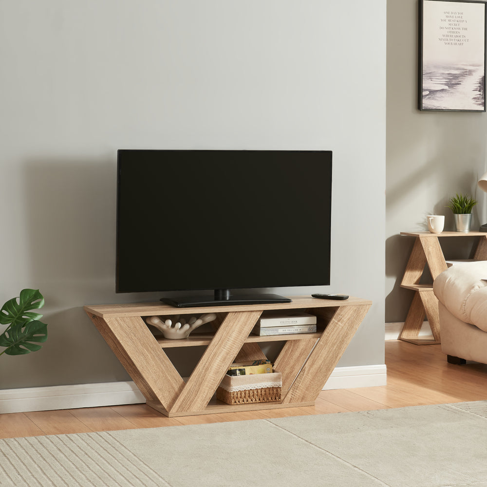 TV-bord Nome 110x30x40cm egetræslook [en.casa] - premiumXL