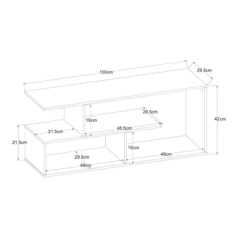 Målskitse TV-bord Anän 100x30x42 cm [en.casa]
