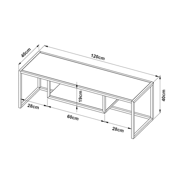 Tv-bord Isokyrö metal 120x40x40 cm [en.casa]