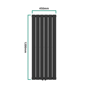 Designradiator Nore sort 120x45cm dobbeltlag 1140W [neu.haus]