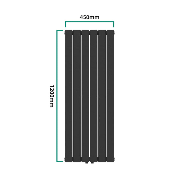 Designradiator Nore sort 120x45cm dobbeltlag 1140W [neu.haus]