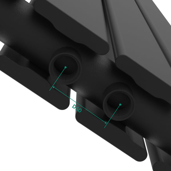 Designradiator Nore sort 180x30cm dobbeltlag 1122W [neu.haus]