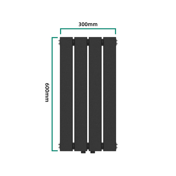 Designradiator Nore Black 60x30cm Enkeltlag 249W [neu.haus].