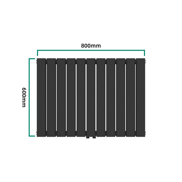 Designradiator Nore sort 60x80cm dobbeltlag 1097W [neu.haus]