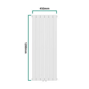 Designerradiator Nore Hvid 120x45cm dobbeltlag 1140W [neu.haus].