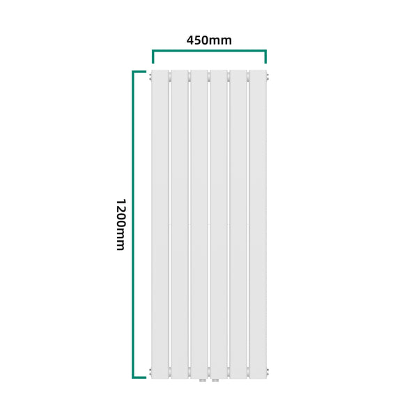 Designerradiator Nore Hvid 120x45cm dobbeltlag 1140W [neu.haus].