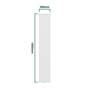Designerradiator Nore Hvid 180x30cm Enkeltlag 598W [neu.haus]