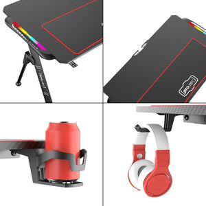 Gamingbord Stockton med RGB LED-belysning sort i forskellige størrelser størrelser [pro.tec]