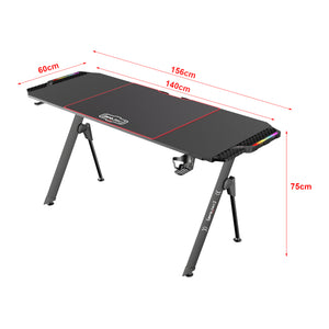 Gamingbord Stockton med RGB LED-belysning sort i forskellige størrelser størrelser [pro.tec]