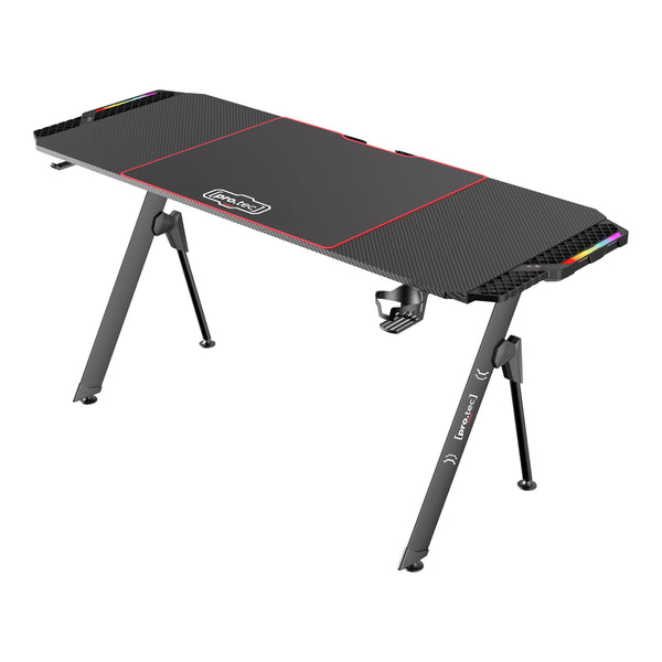 Gamingbord Stockton med RGB LED-belysning sort i forskellige størrelser størrelser [pro.tec]