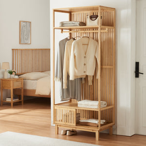 Garderobestativ Ypäjä 187x80x47 cm bambus [en.casa] - premiumXL