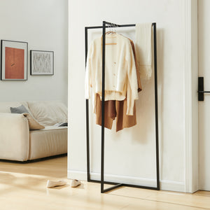 Garderobestativ Norjad 160x80x41 cm Metal Sort [en.casa]
