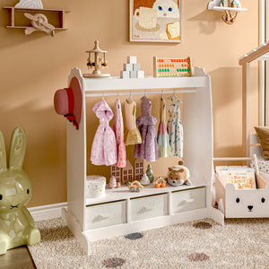 Børnegarderobe Moskenes 107x95x61 cm Hvid [en.casa] - premiumXL