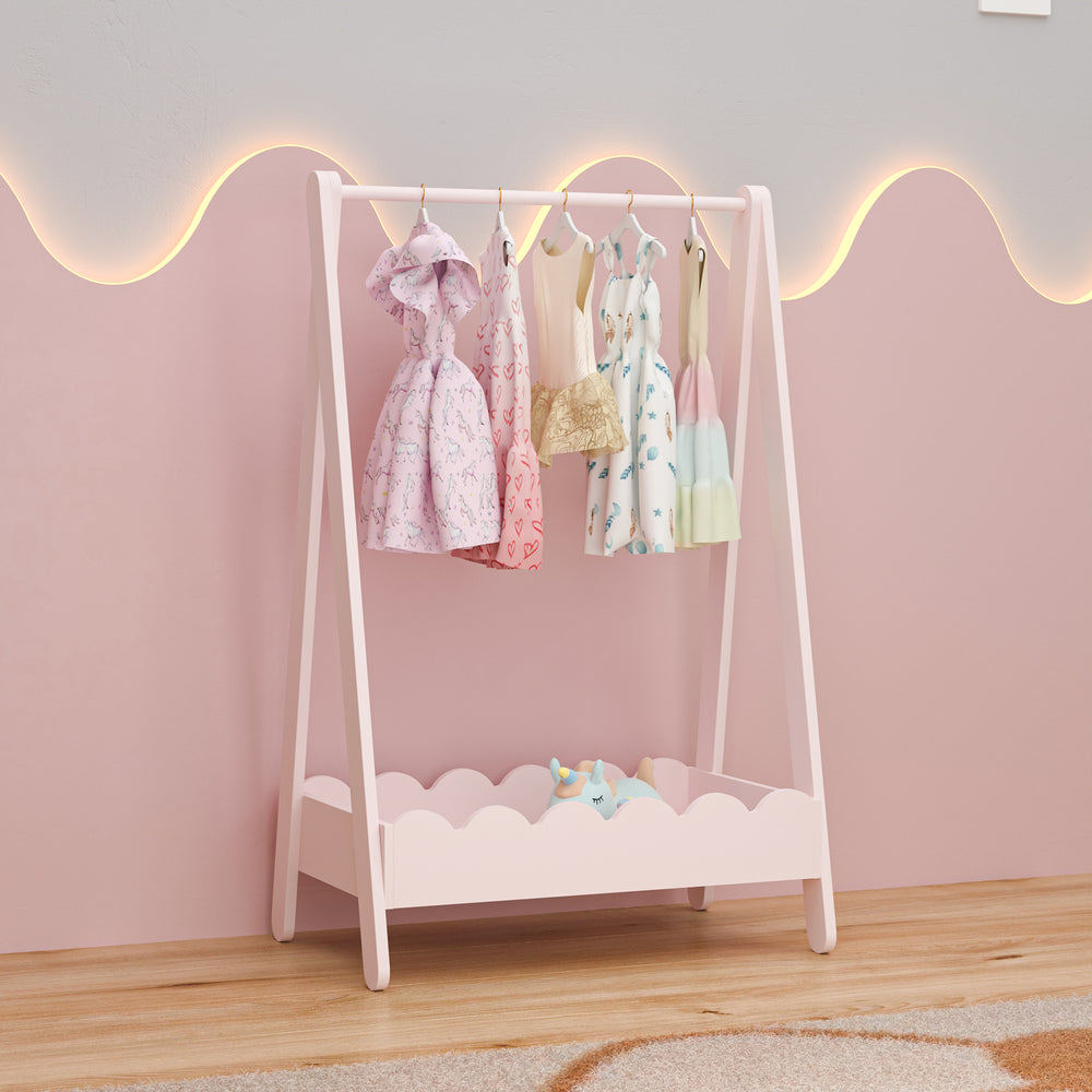 Børnegarderobe Vestnes 99x66x38 cm Candyfloss [en.casa]