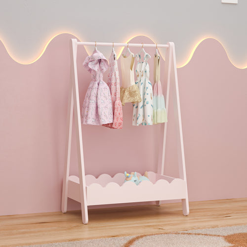 Børnegarderobe Vestnes 99x66x38 cm Candyfloss [en.casa]