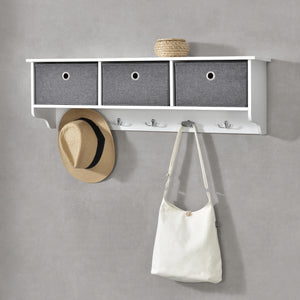 Væg garderobe Horsens med opbevaringskasser 100x20x30cm Hvid/Grå en.casa - premiumXL