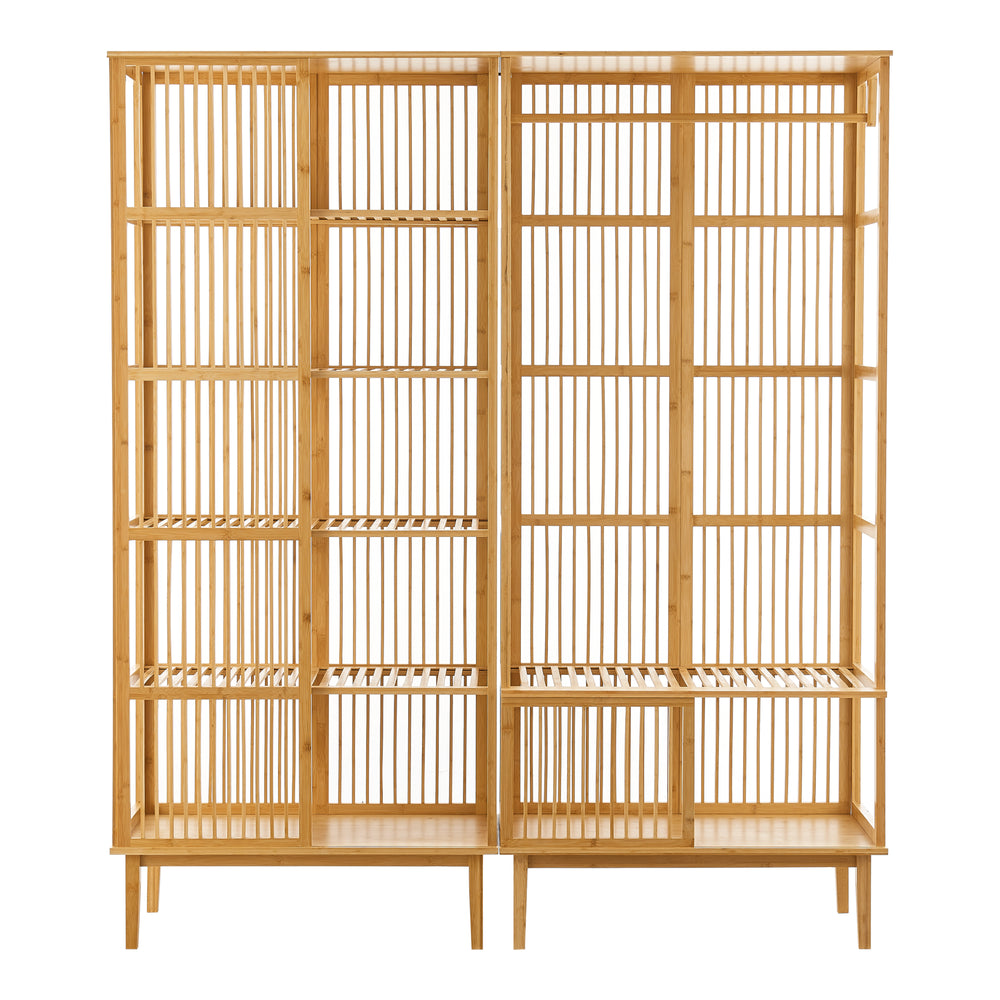 Garderobesæt bestående af Trundholm-reol + Vemb-tøjstativ [en.casa].