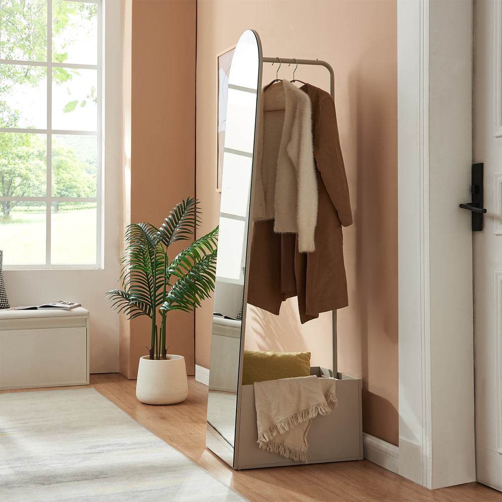 Garderobespejl 2-i-1 Kuonta 165x40x51 cm [en.casa]