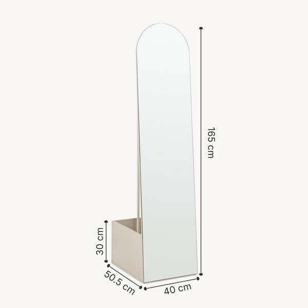 Garderobespejl 2-i-1 Kuonta 165x40x51 cm [en.casa]