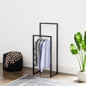 Garderobestativ Holtålen 90x40x25 cm stål [en.casa] - premiumXL