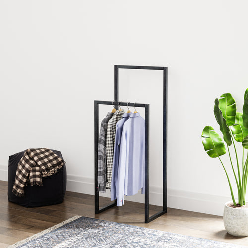 Garderobestativ Holtålen 90x40x25 cm stål [en.casa] - premiumXL
