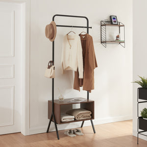 Garderobestativ Averøy 180x74x42cm sort/valnød [en.casa].