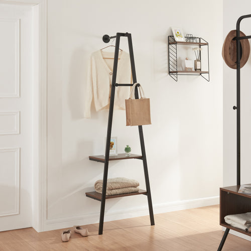 Vægknagerække Bjørnafjorden stål sort/valnød look [en.casa]
