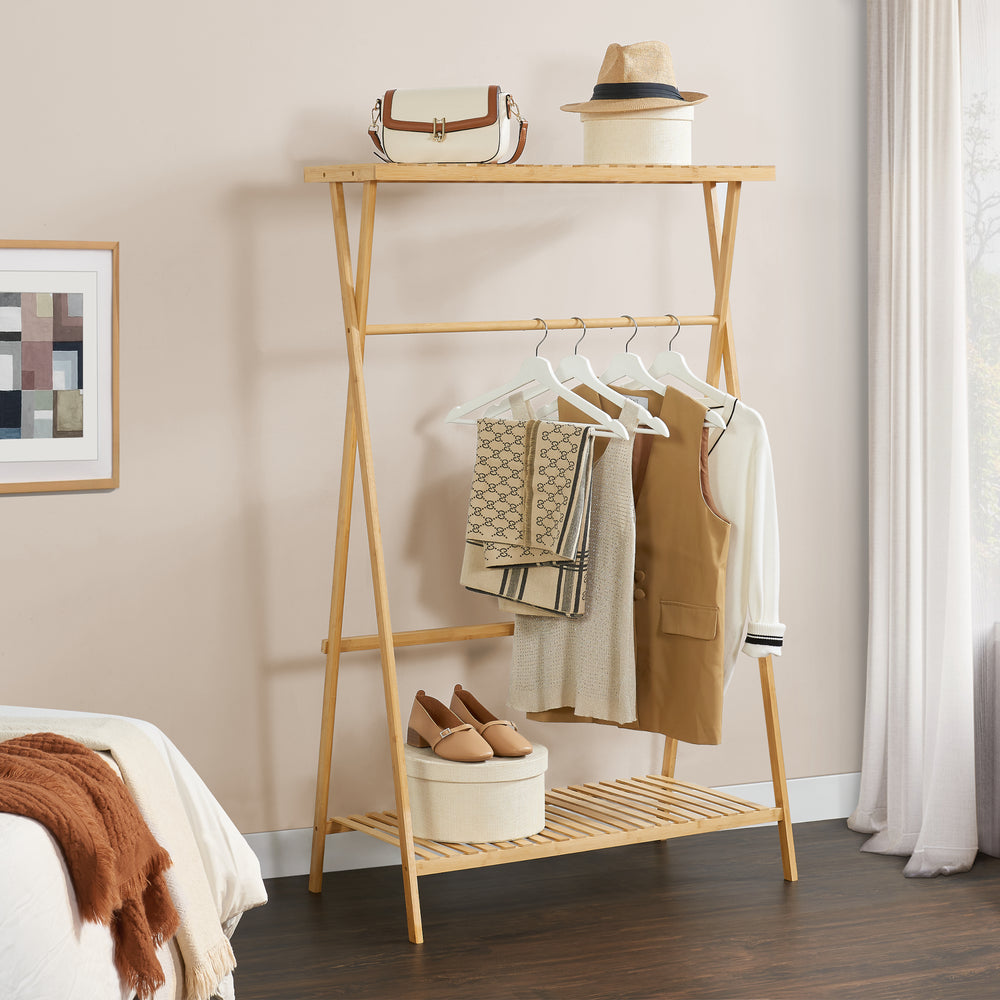 Garderobestativ Horten bambus [en.casa] - premiumXL