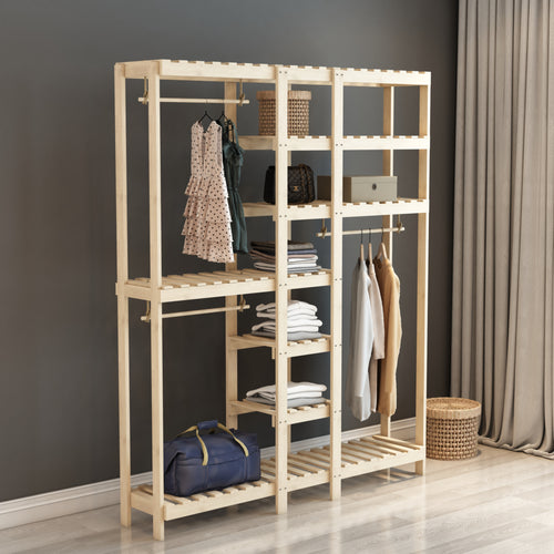 Knagerække Fjaler 190x150x37 cm fyrretræ [en.casa]