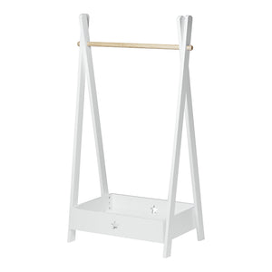 Børn - Garderobe Laxe 126x73x43 cm Hvid/Natur [en.casa] - premiumXL