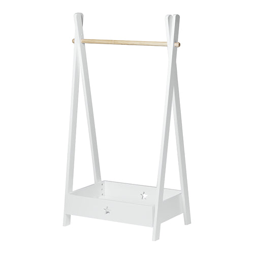 Børn - Garderobe Laxe 126x73x43 cm Hvid/Natur [en.casa] - premiumXL