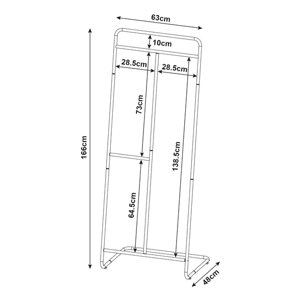 Garderobestativ Sandviken 166x63x48 cm stål [en.casa]